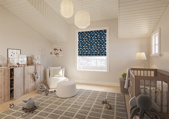 Roadtrip, Navy Blue - Motorised Roman Blind - Image 6